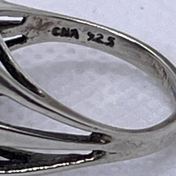 Vintage Smoky Quartz Cocktail Ring 925 Sterling Silver Emerald Cut Size 6.75 - Picture 3 of 12